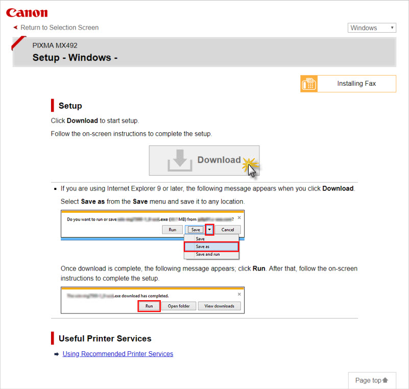 canon mx492 install for mac